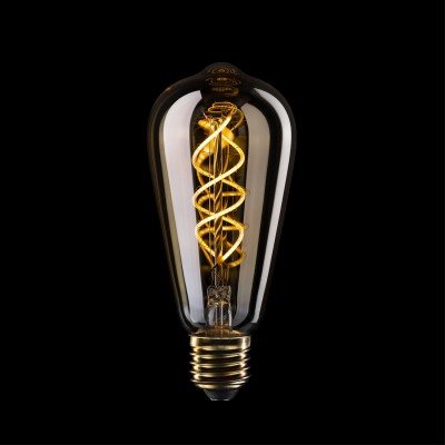 LED Light bulb gold B01 5V Collection Spiral Filament Edison ST64 1,3W E27 Dimmable 2500K