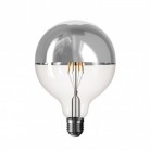 LED Light bulb Half sphere silver B05 5V Collection Short filament Globe G125 1,3W E27 Dimmable 2500K