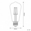 LED Clear Edison Light Bulb ST64 4W 470Lm E27 2700K - E03