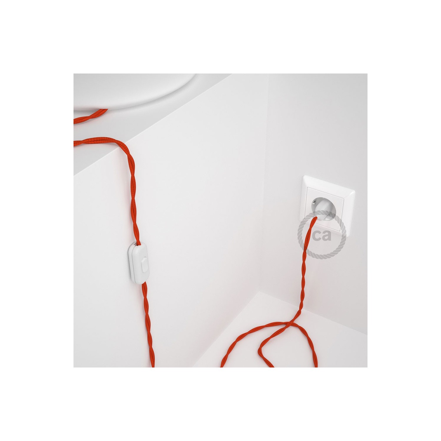 Lamp wiring, TM15 Orange Rayon 1,80 m. Choose the colour of the switch and plug.