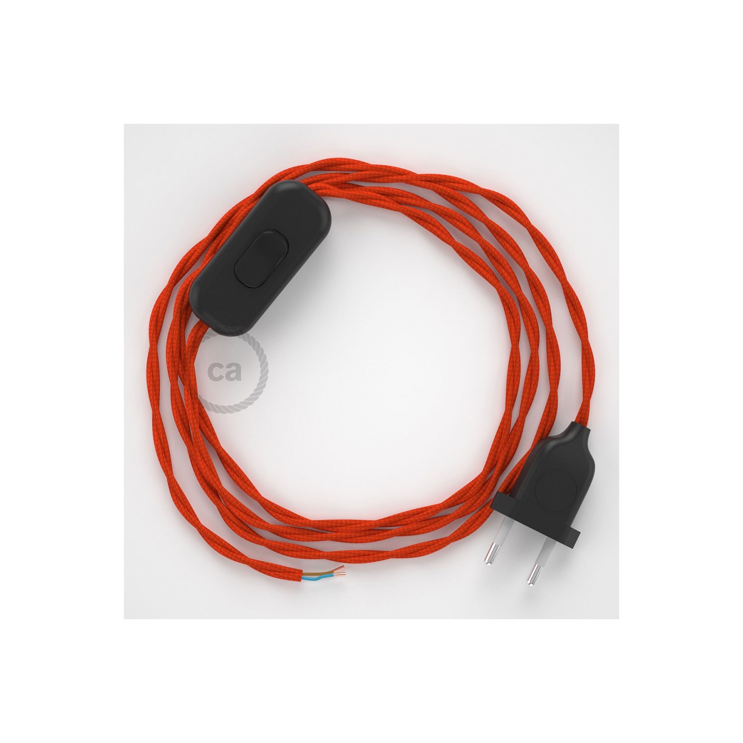 Lamp wiring, TM15 Orange Rayon 1,80 m. Choose the colour of the switch and plug.