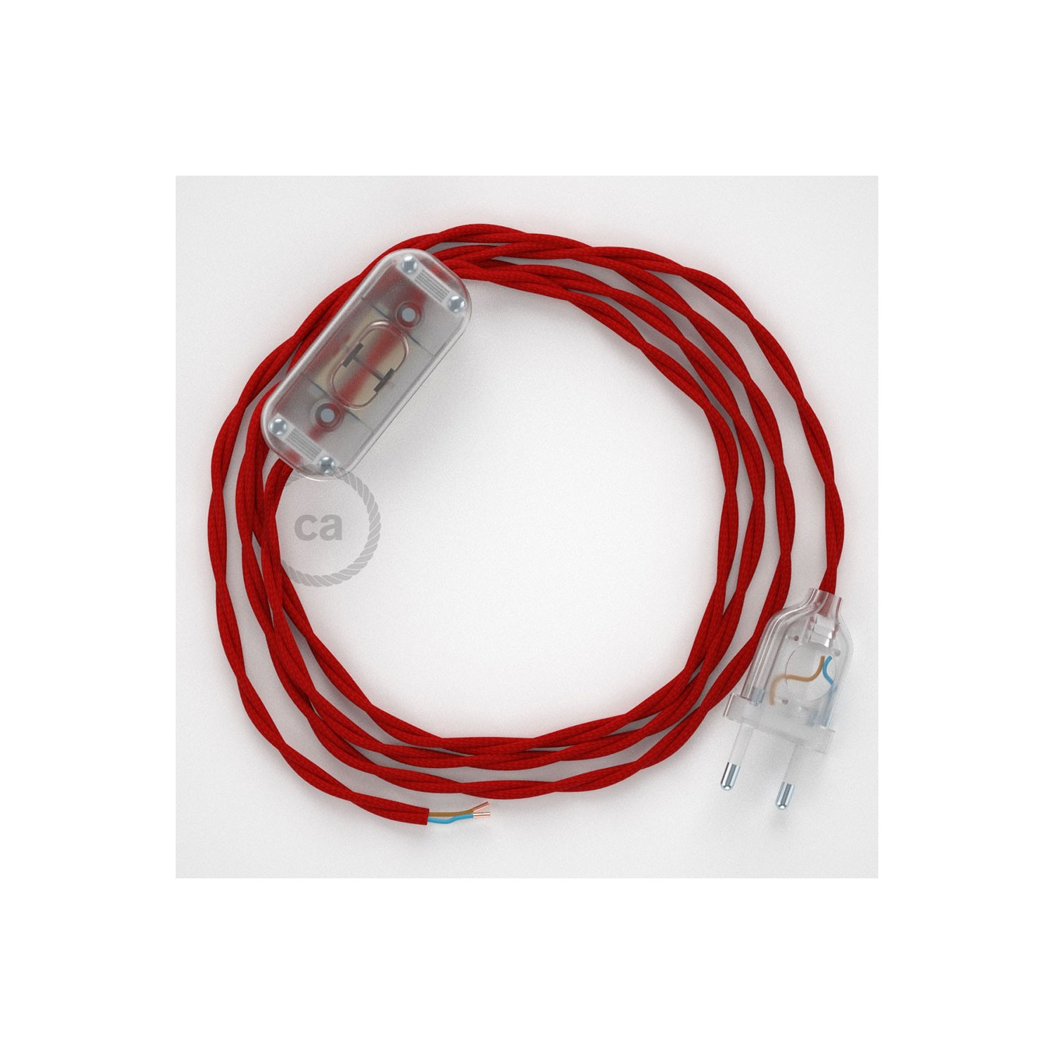 Lamp wiring, TM09 Red Rayon 1,80 m. Choose the colour of the switch and plug.