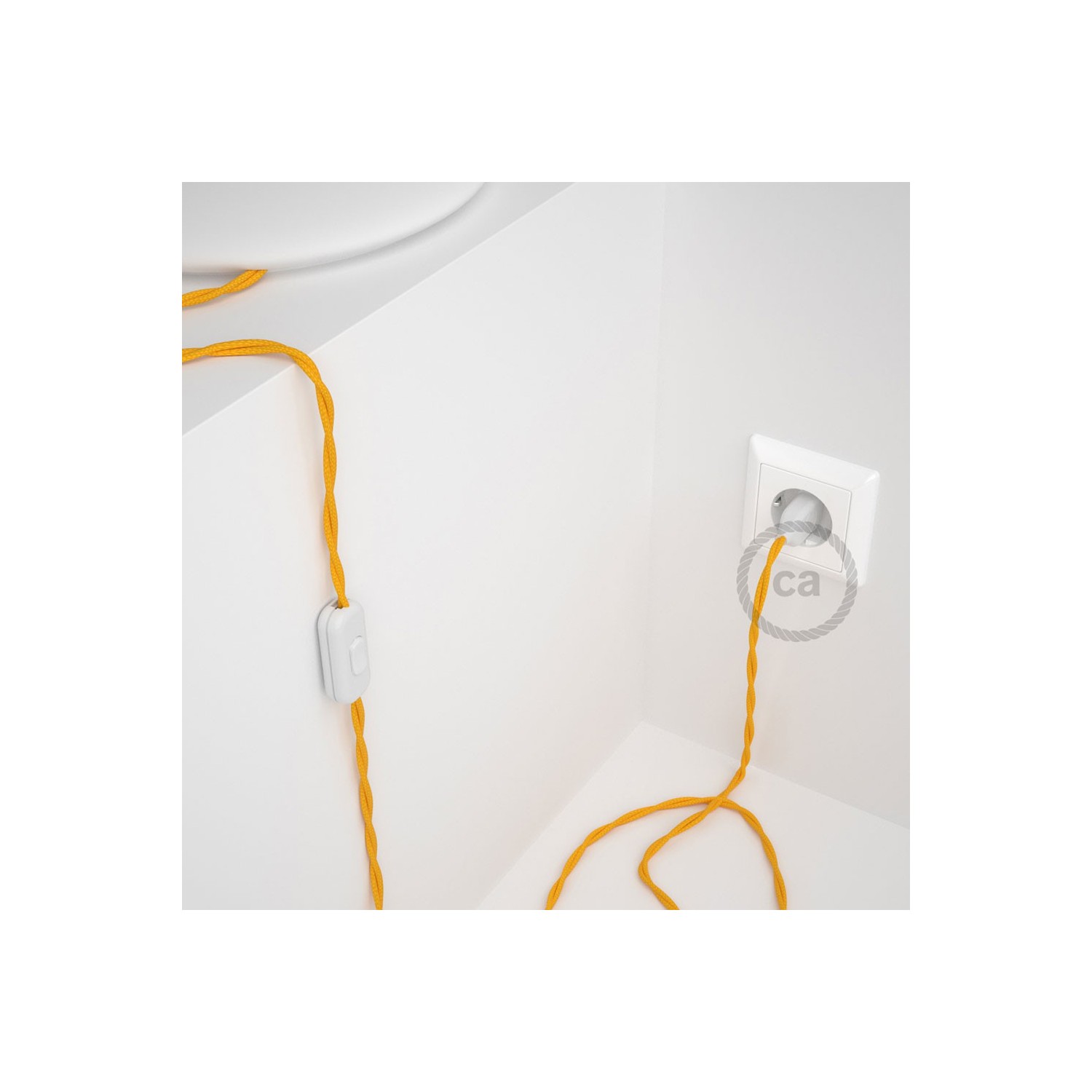 Lamp wiring, TM10 Yellow Rayon 1,80 m. Choose the colour of the switch and plug.