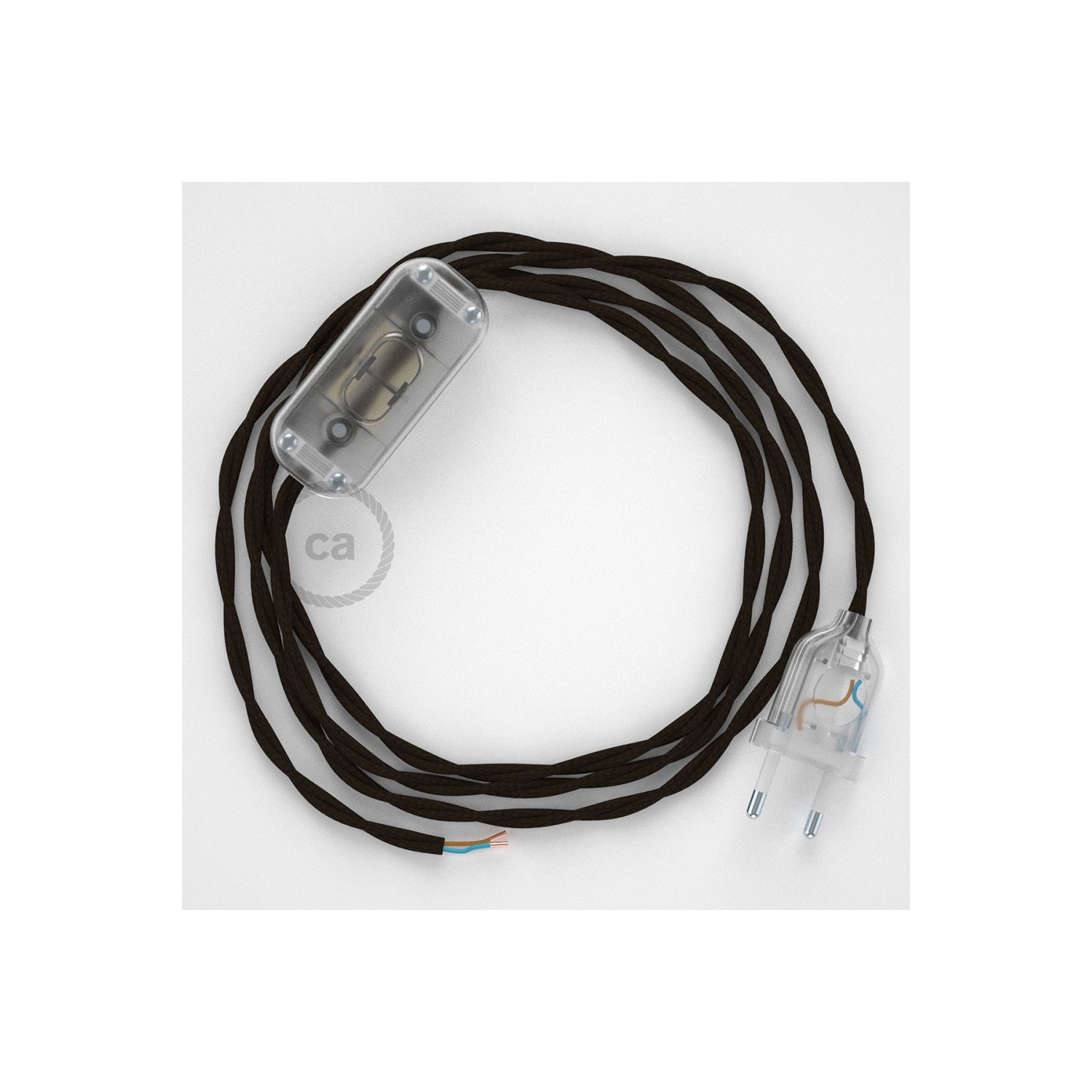 Lamp wiring, TM13 Brown Rayon 1,80 m. Choose the colour of the switch and plug.