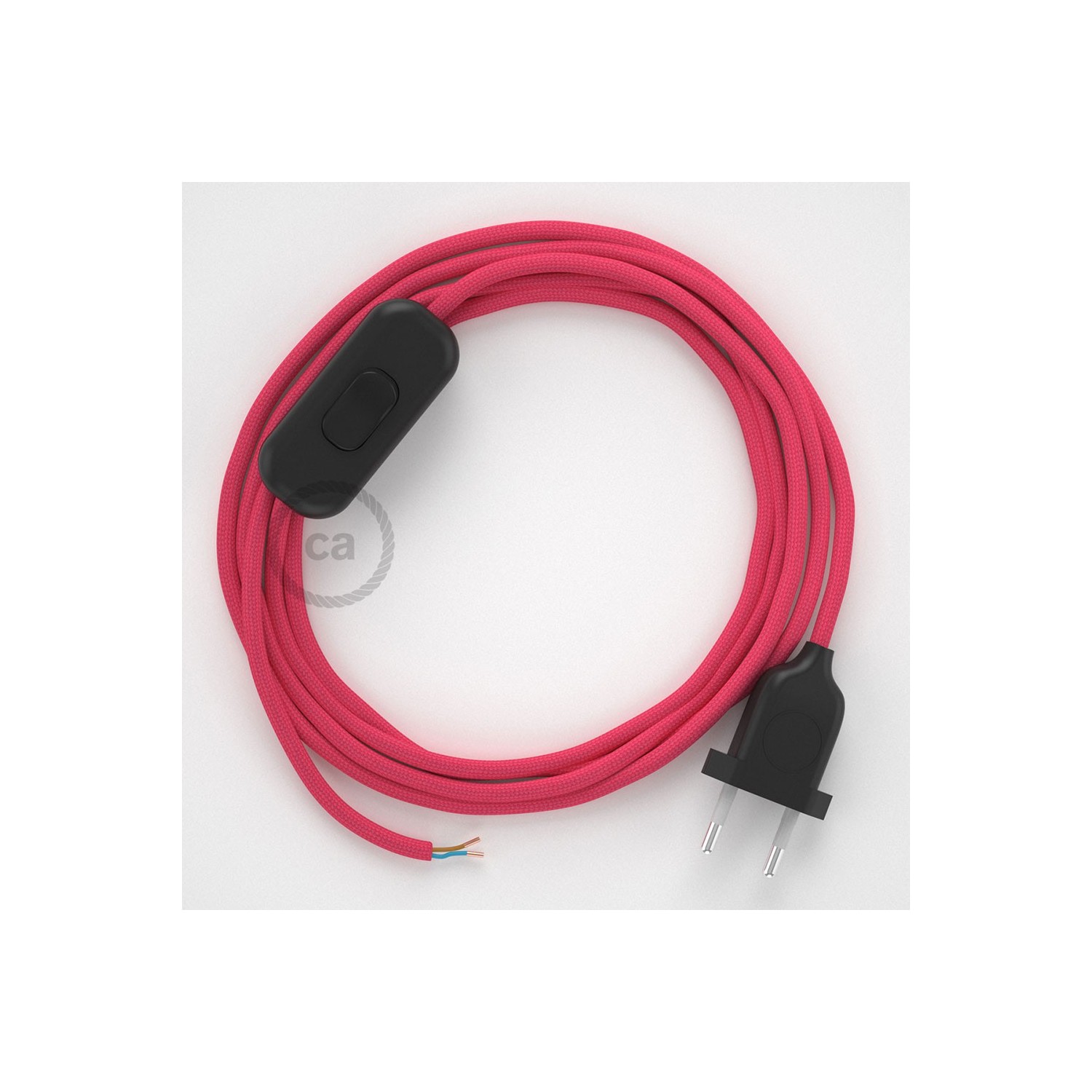 Lamp wiring, RM08 Fuchsia Rayon 1,80 m. Choose the colour of the switch and plug.