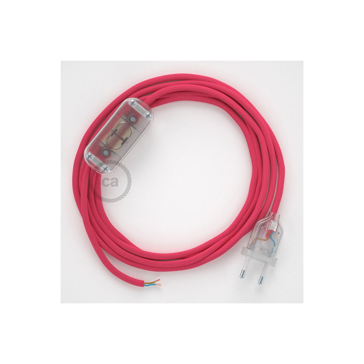 Lamp wiring, RM08 Fuchsia Rayon 1,80 m. Choose the colour of the switch and plug.