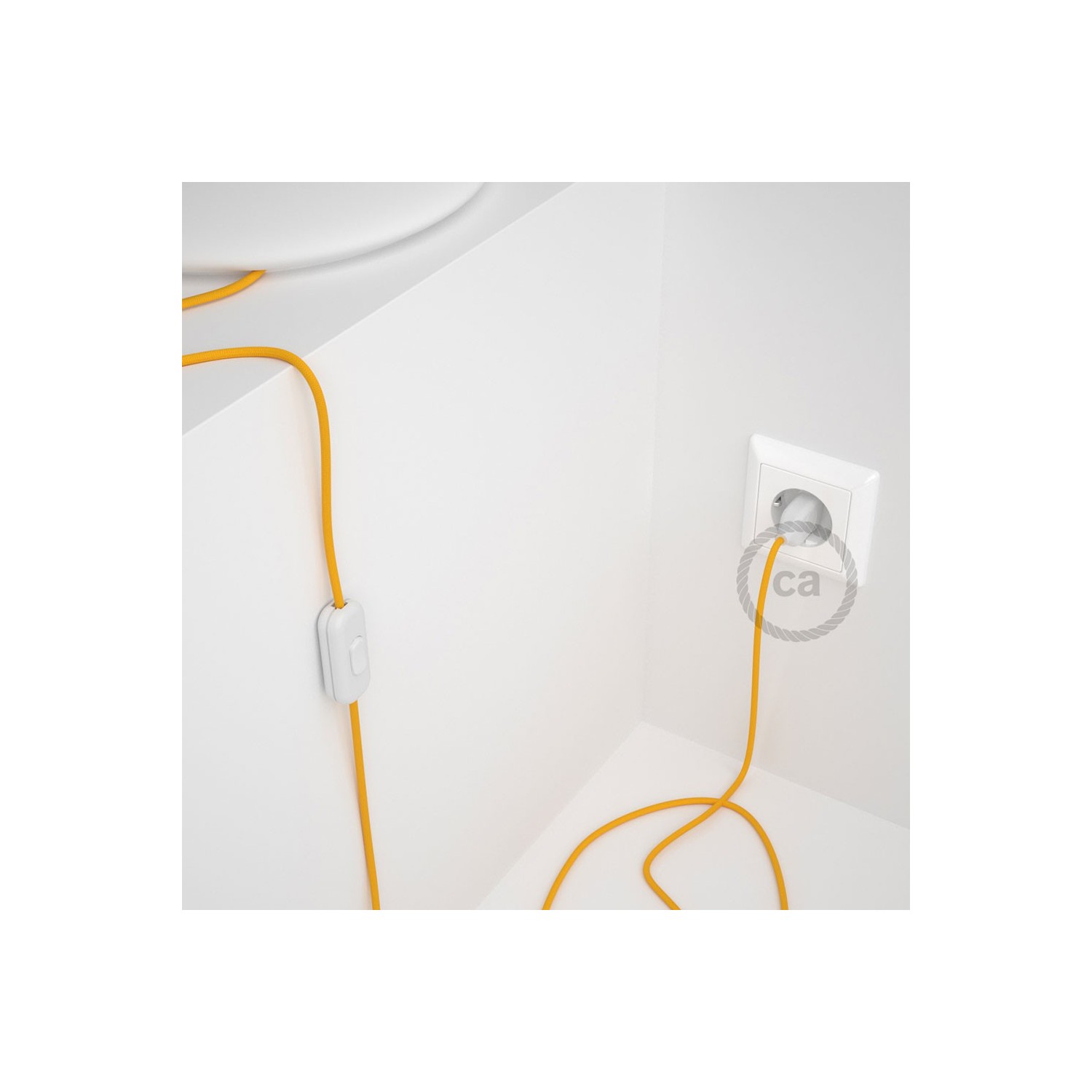 Lamp wiring, RM10 Yellow Rayon 1,80 m. Choose the colour of the switch and plug.