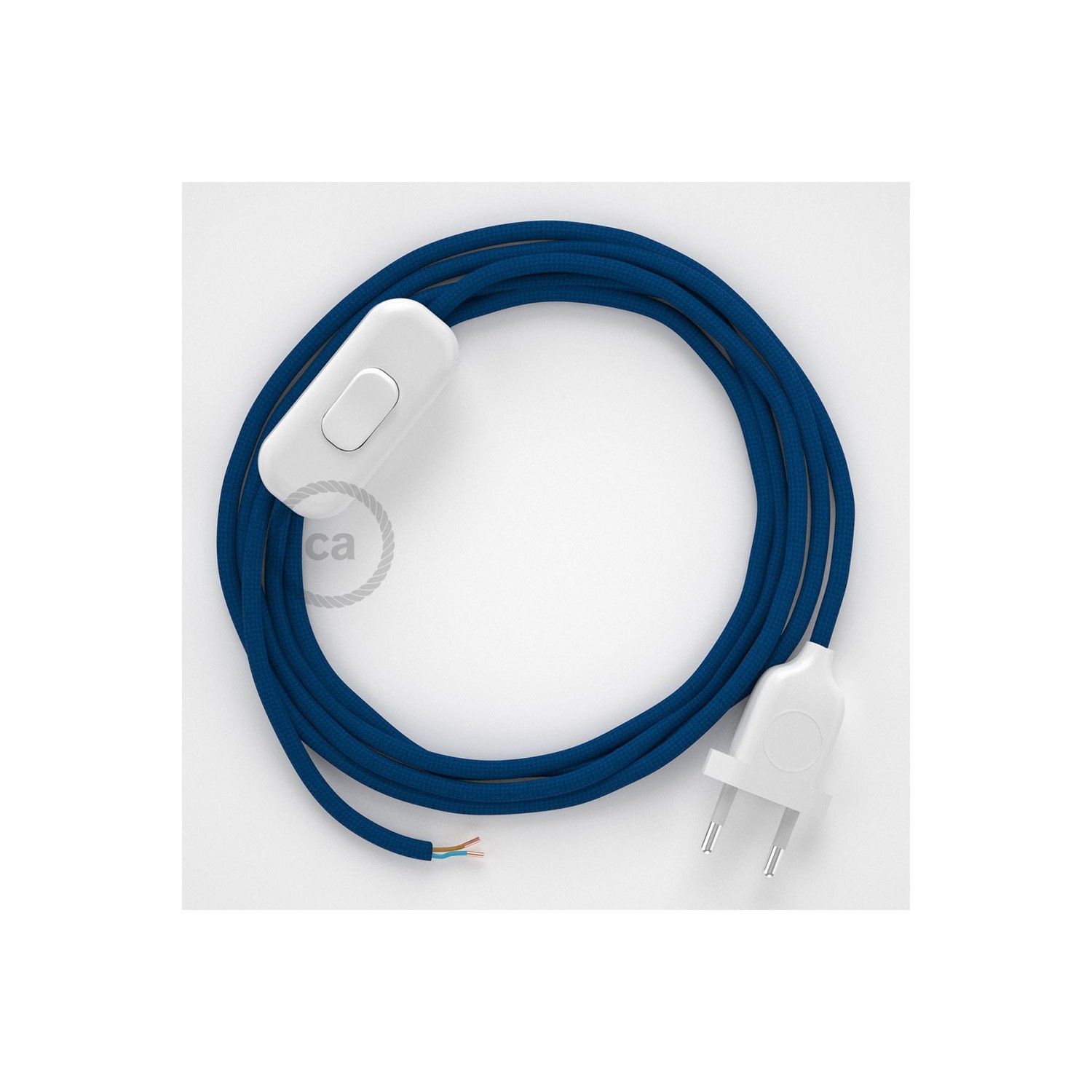 Lamp wiring, RM12 Blue Rayon 1,80 m. Choose the colour of the switch and plug.
