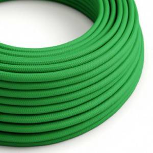 Round Electric Cable covered by Rayon solid colour fabric RM06 Green