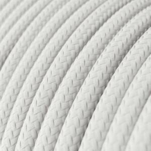 Round Electric Cable covered by Rayon solid colour fabric RM01 White