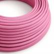 Round Electric Cable covered by Rayon solid colour fabric RM08 Fuchsia