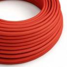 Round Electric Cable covered by Rayon solid colour fabric RM09 Red