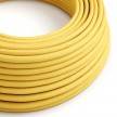 Round Electric Cable covered by Rayon solid colour fabric RM10 Yellow