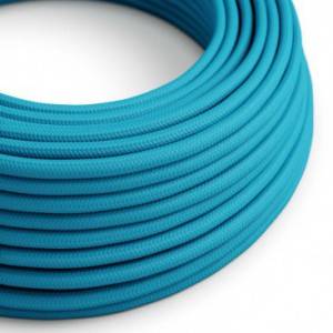 Round Electric Cable covered by Rayon solid colour fabric RM11 Turquoise