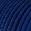 Round Electric Cable covered by Rayon solid colour fabric RM12 Blue