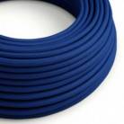 Round Electric Cable covered by Rayon solid colour fabric RM12 Blue