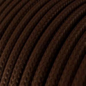 Round Electric Cable covered by Rayon solid colour fabric RM13 Brown