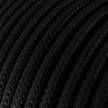 Round Electric Cable covered by Rayon solid colour fabric RM04 Black