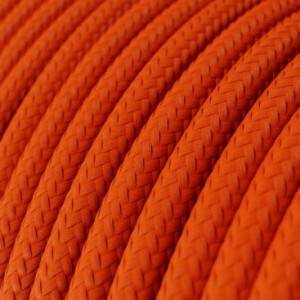 Round Electric Cable covered by Rayon solid colour fabric RM15 Orange