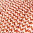 Round Electric Cable covered by Rayon fabric Zig Zag RZ15 Orange