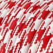 Round Electric Cable covered by Rayon fabric RP09 Red and White