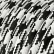 Round Electric Cable covered by Rayon RP04 Black and White Houndstooth