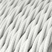 Twisted Electric Cable covered by Rayon solid colour fabric TM01 White