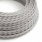 Twisted Electric Cable covered by Rayon solid colour fabric TM02 Silver