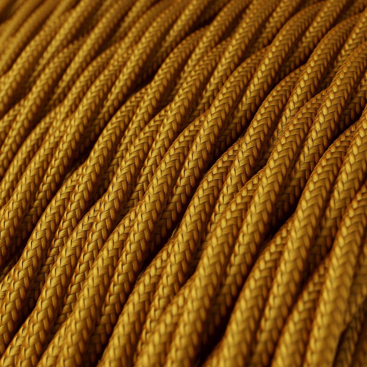 Twisted Electric Cable covered by Rayon solid colour fabric TM05 Gold