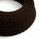 Twisted Electric Cable covered by Rayon solid colour fabric TM13 Brown