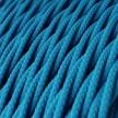 Twisted Electric Cable covered by Rayon solid colour fabric TM11 Turquoise