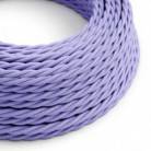 Twisted Electric Cable covered by Rayon solid colour fabric TM07 Lilac