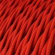 Twisted Electric Cable covered by Rayon solid colour fabric TM09 Red