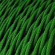 Twisted Electric Cable covered by Rayon solid colour fabric TM06 Green