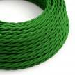 Twisted Electric Cable covered by Rayon solid colour fabric TM06 Green
