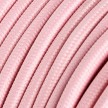 Round Electric Cable covered by Rayon solid colour fabric RM16 Baby Pink