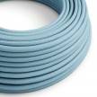 Round Electric Cable covered by Rayon solid colour fabric RM17 Baby Azure