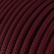 Round Electric Cable covered by Rayon solid colour fabric RM19 Burgundy