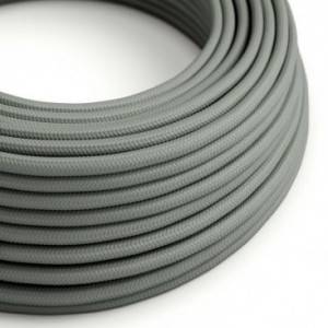 Round Electric Cable covered by Rayon solid colour fabric RM03 Grey