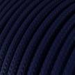 Round Electric Cable covered by Rayon solid colour fabric RM20 Dark Blue