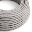 Round Electric Cable covered by Natural Linen RN02 Grey