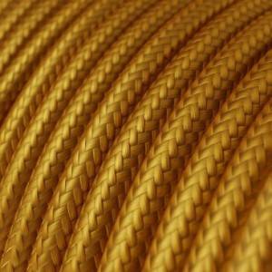 Round Electric Cable covered by Rayon solid colour fabric RM05 Gold