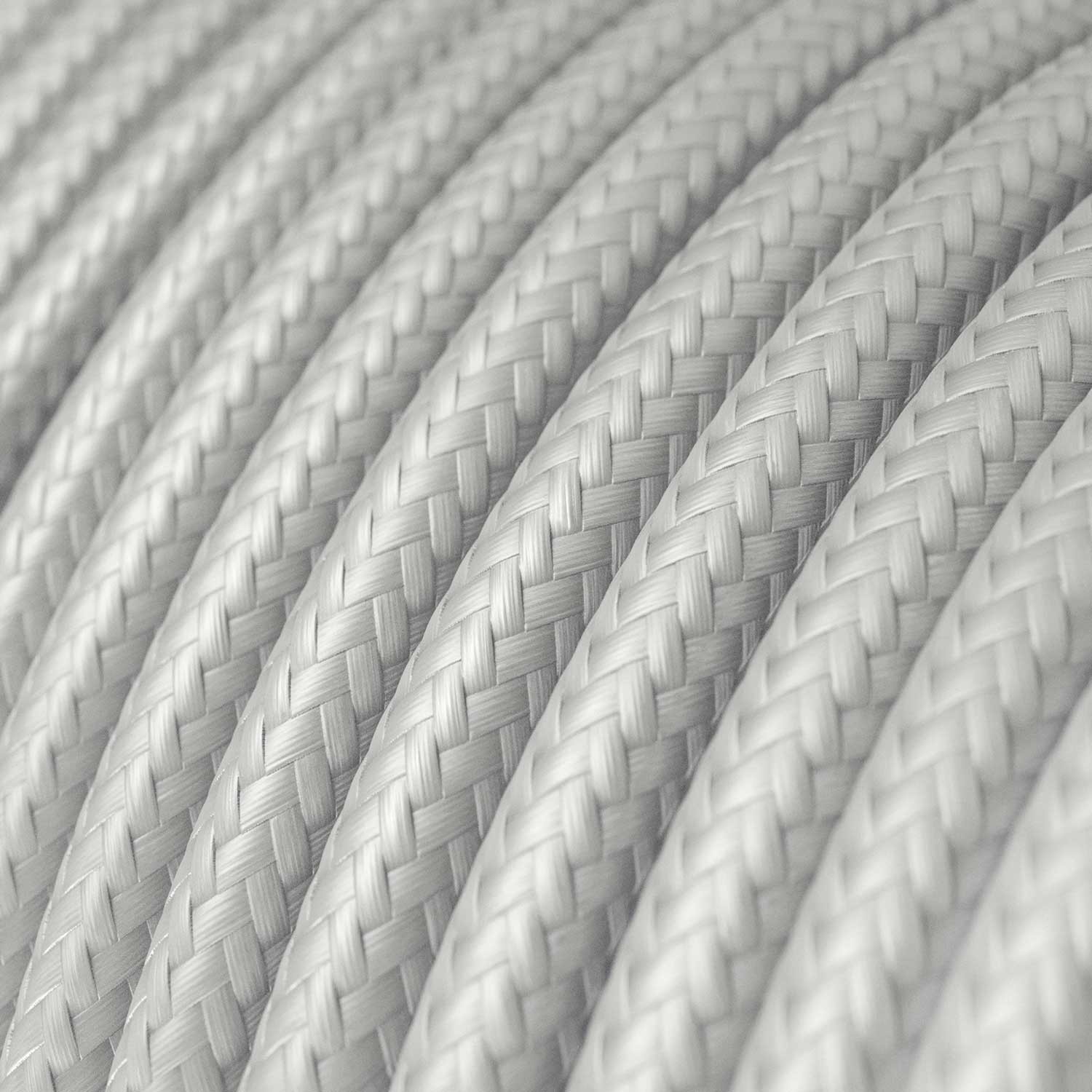 Round Electric Cable covered by Rayon solid colour fabric RM02 Silver