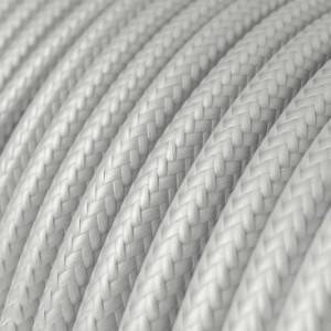 Round Electric Cable covered by Rayon solid colour fabric RM02 Silver