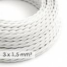 Large section electric cable 3x1,50 twisted - covered by rayon White TM01