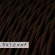 Large section electric cable 3x1,50 twisted - covered by rayon Brown TM13