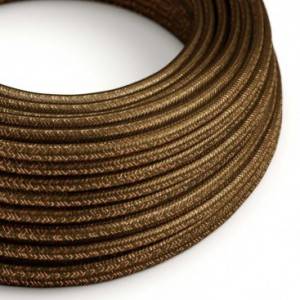 Round Glitter Electric Cable covered by Rayon solid colour fabric RL13 Brown