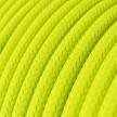Round Electric Cable covered by Rayon solid colour fabric RF10 Fluo Yellow