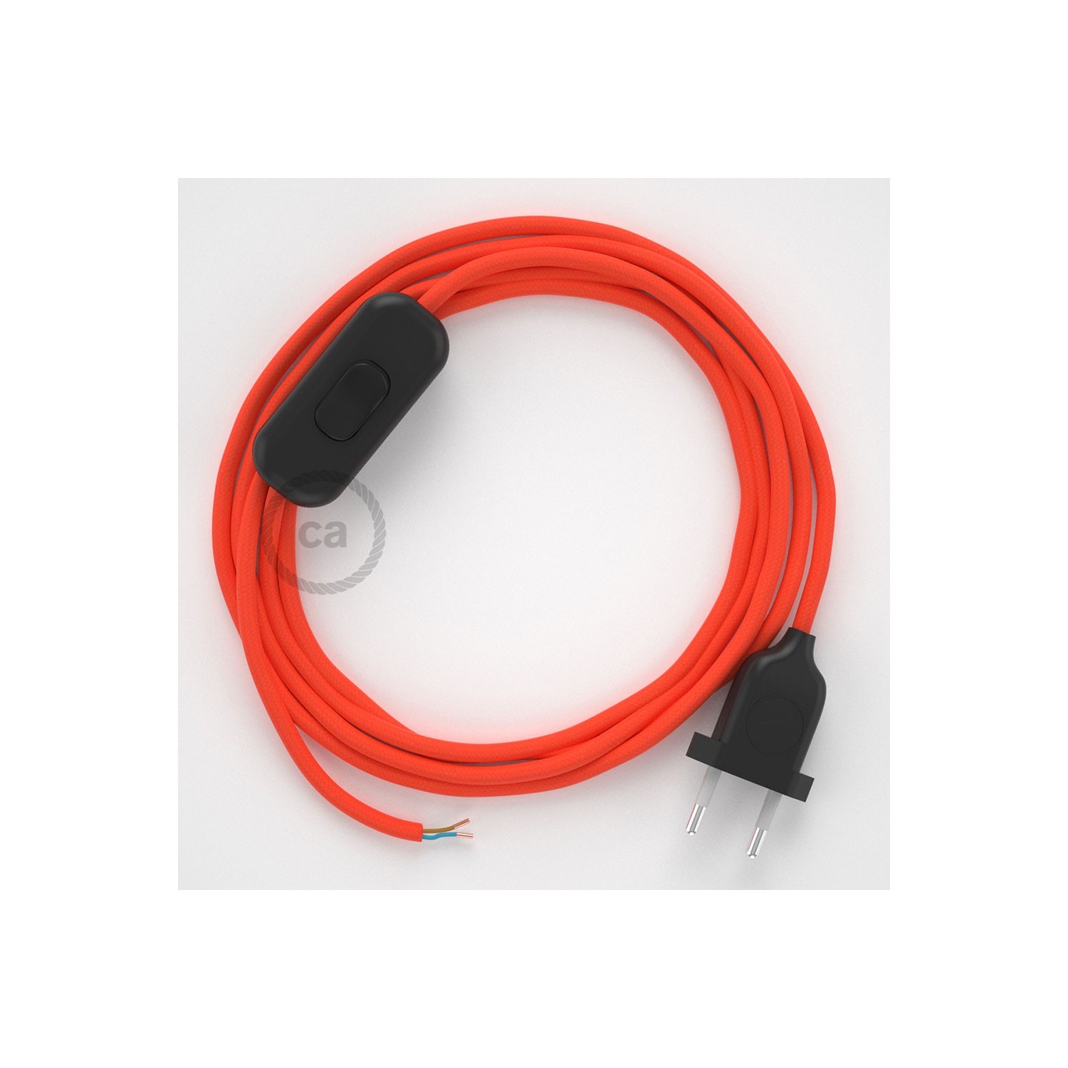 Lamp wiring, RF15 Neon Orange Rayon 1,80 m. Choose the colour of the switch and plug.