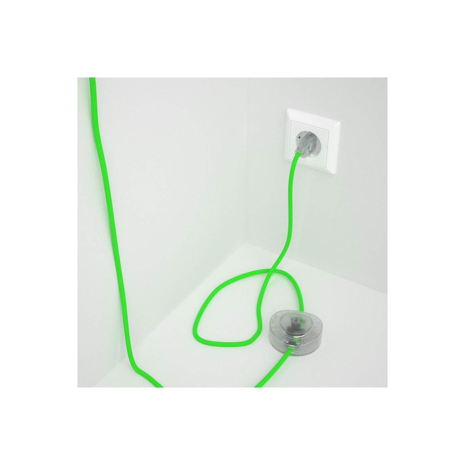 Wiring Pedestal, RF06 Neon Green Rayon 3 m. Choose the colour of the switch and plug.
